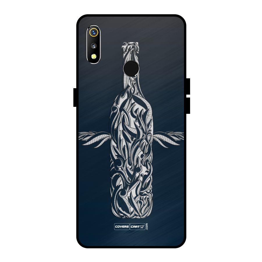 Creative Bottle Metal Back Case for Realme 3