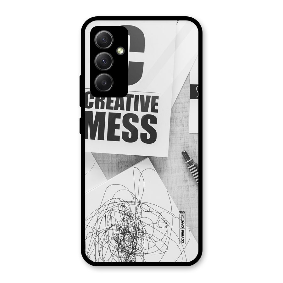 Creative Mess Glass Back Case for Galaxy A34