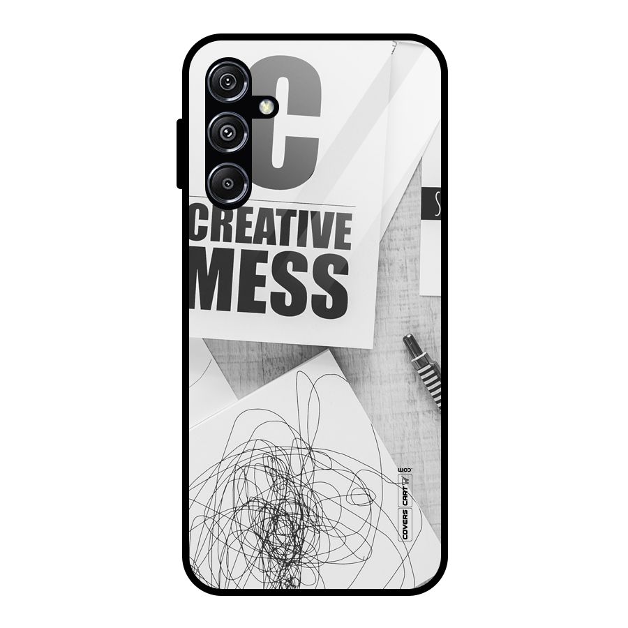 Creative Mess Glass Back Case for Galaxy M34 5G