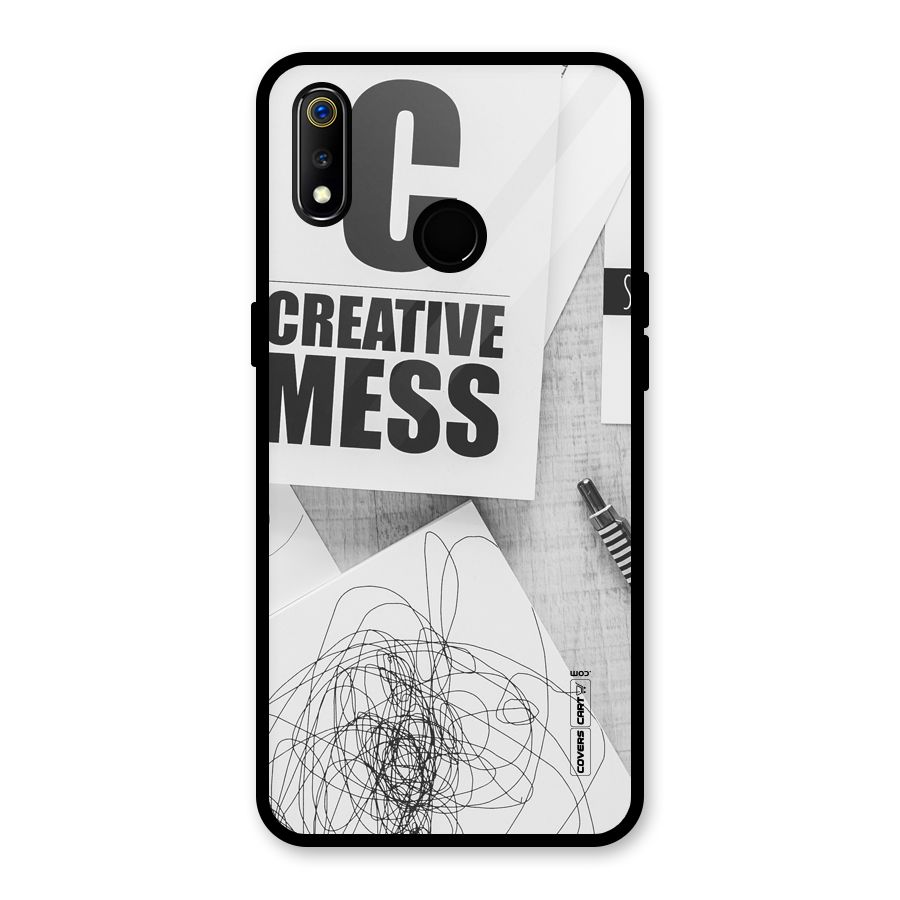Creative Mess Glass Back Case for Realme 3i