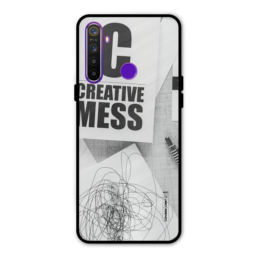 Creative Mess Glass Back Case for Realme 5s