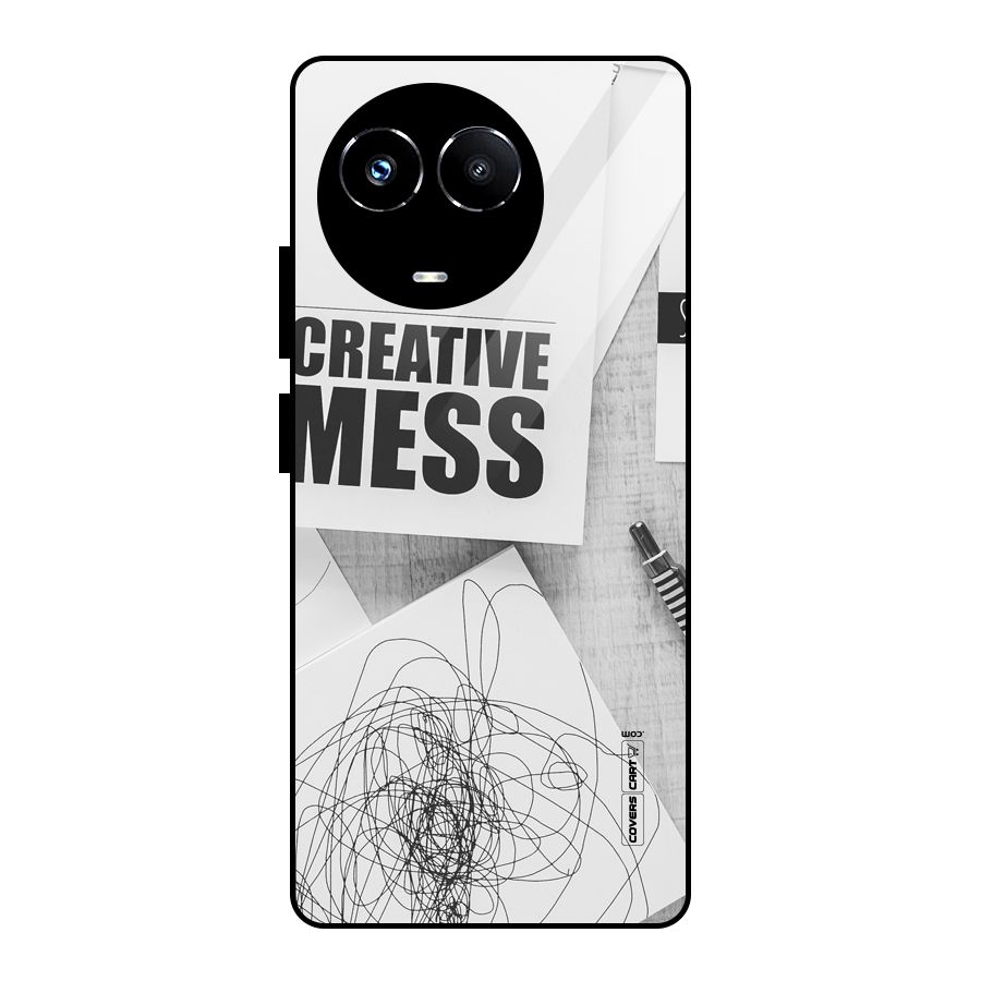 Creative Mess Glass Back Case for Realme Narzo 60X