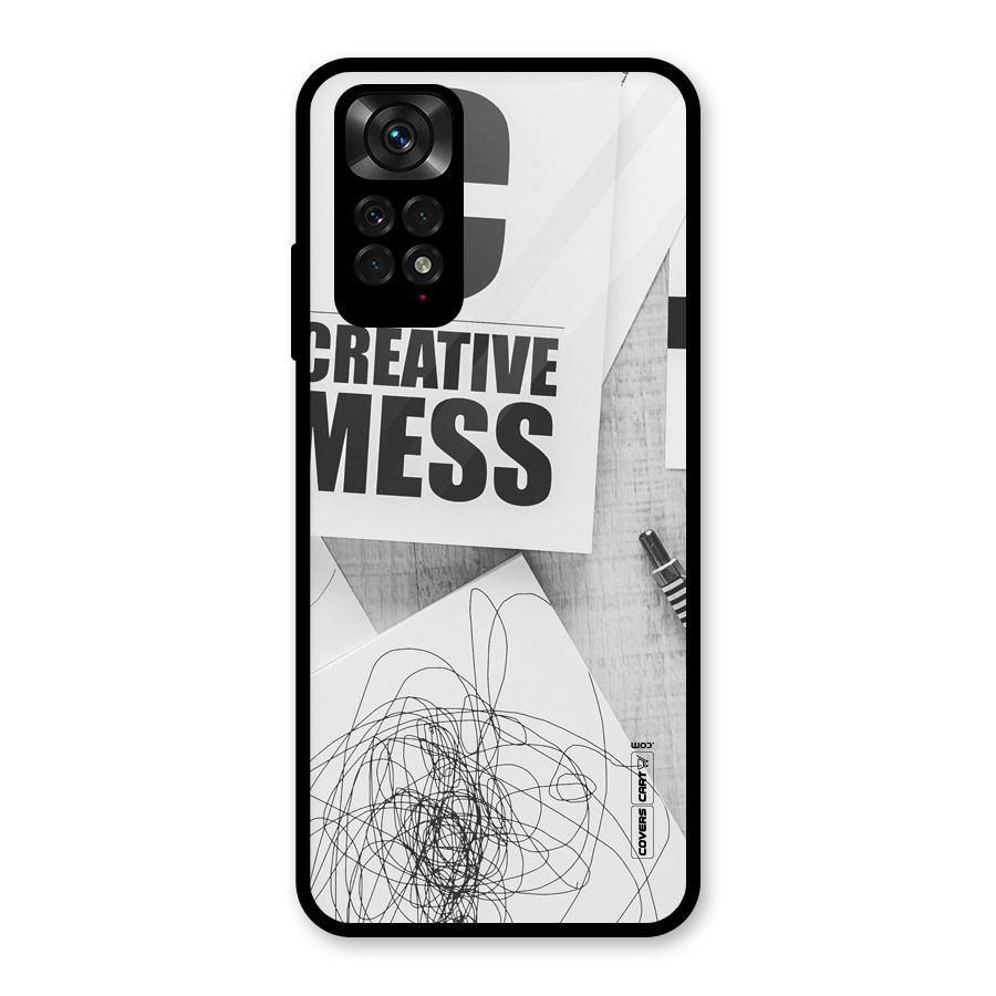 Creative Mess Glass Back Case for Redmi Note 11S