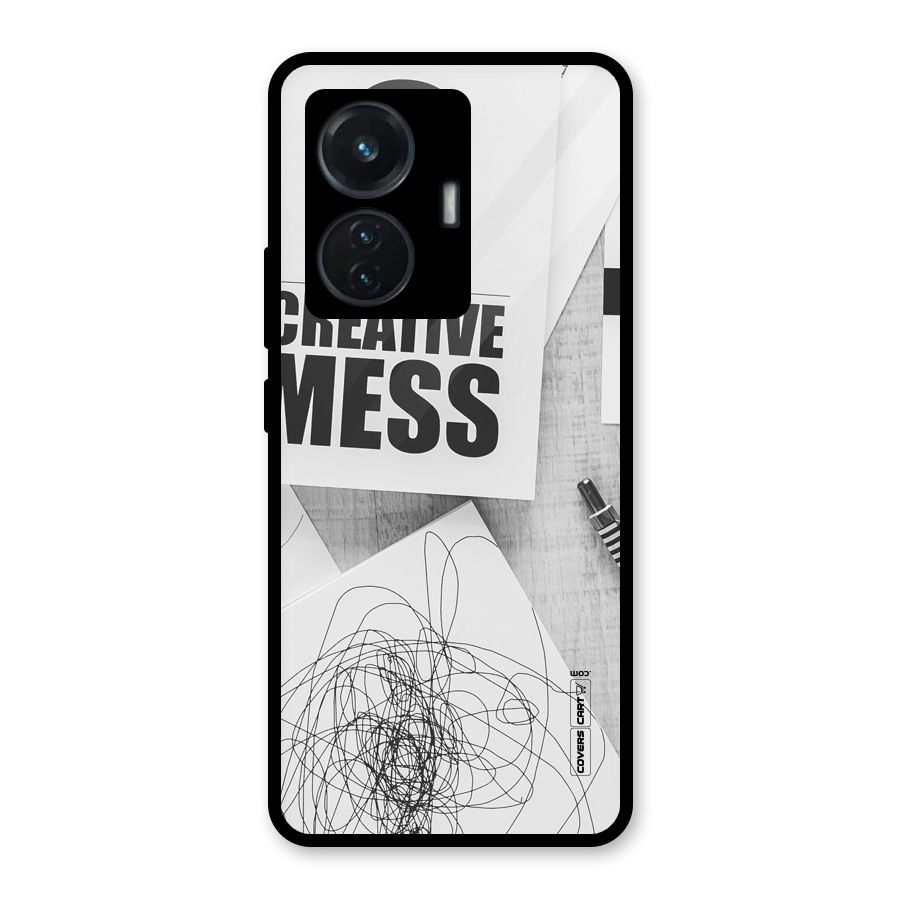 Creative Mess Glass Back Case for Vivo T1 44W