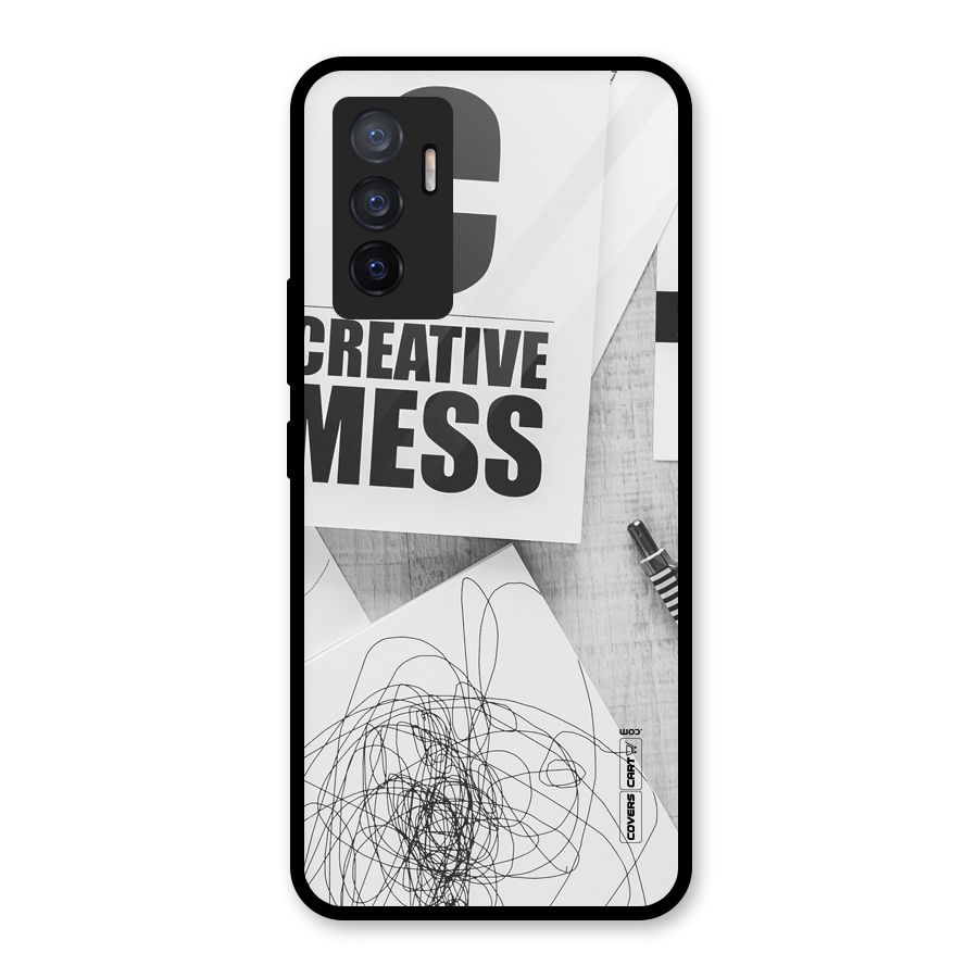 Creative Mess Glass Back Case for Vivo V23e