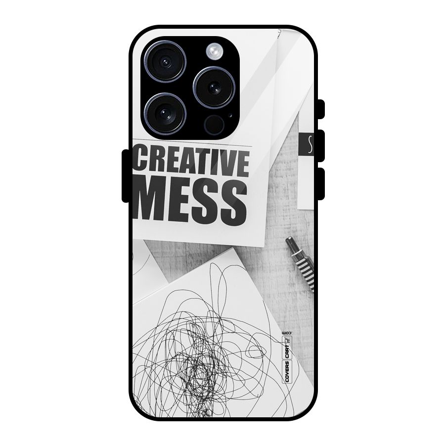 Creative Mess Glass Back Case for iPhone 15 Pro