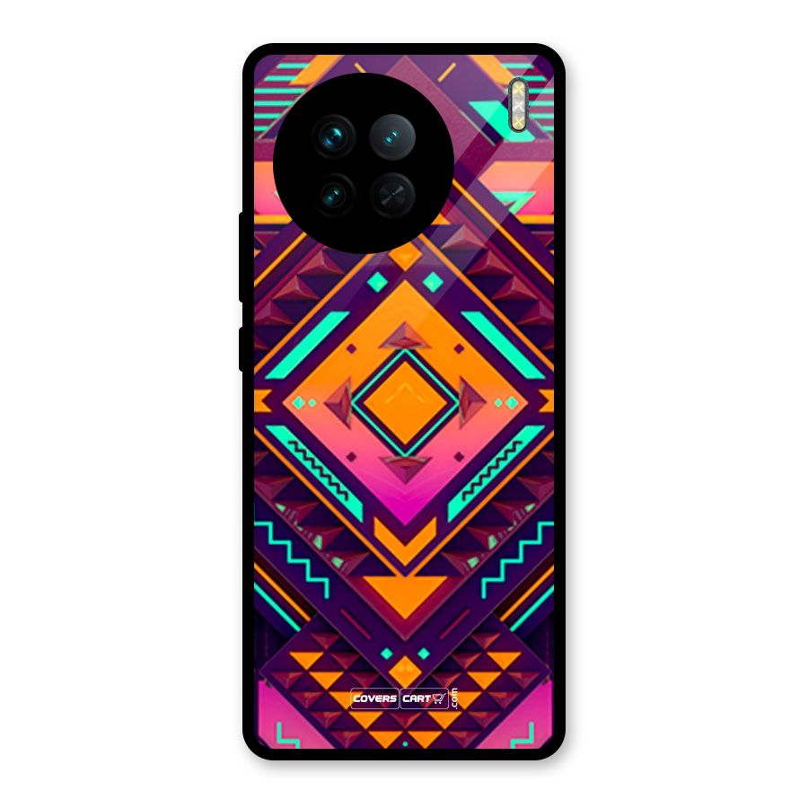 Creative Rhombus Glass Back Case for Vivo X90