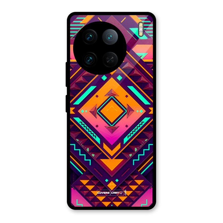 Creative Rhombus Glass Back Case for Vivo X90 Pro