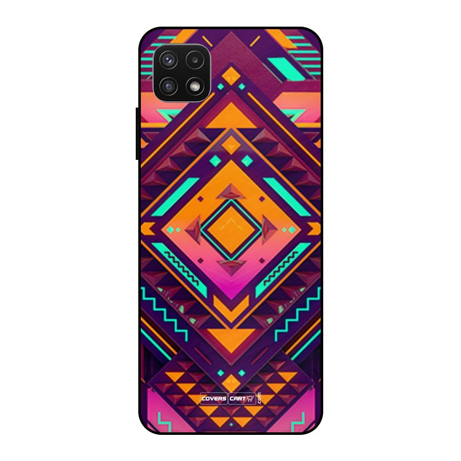 Creative Rhombus Metal Back Case for Galaxy A22 5G