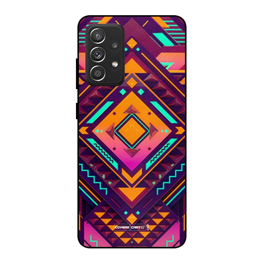 Creative Rhombus Metal Back Case for Galaxy A52s 5G