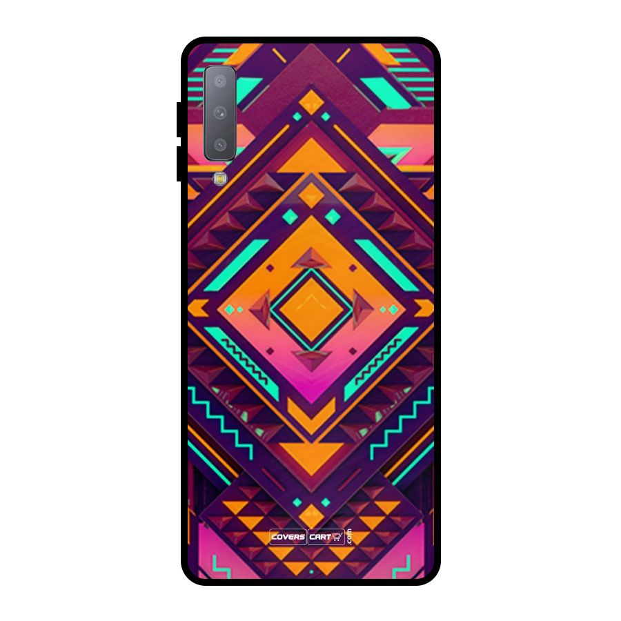 Creative Rhombus Metal Back Case for Galaxy A7 (2018)