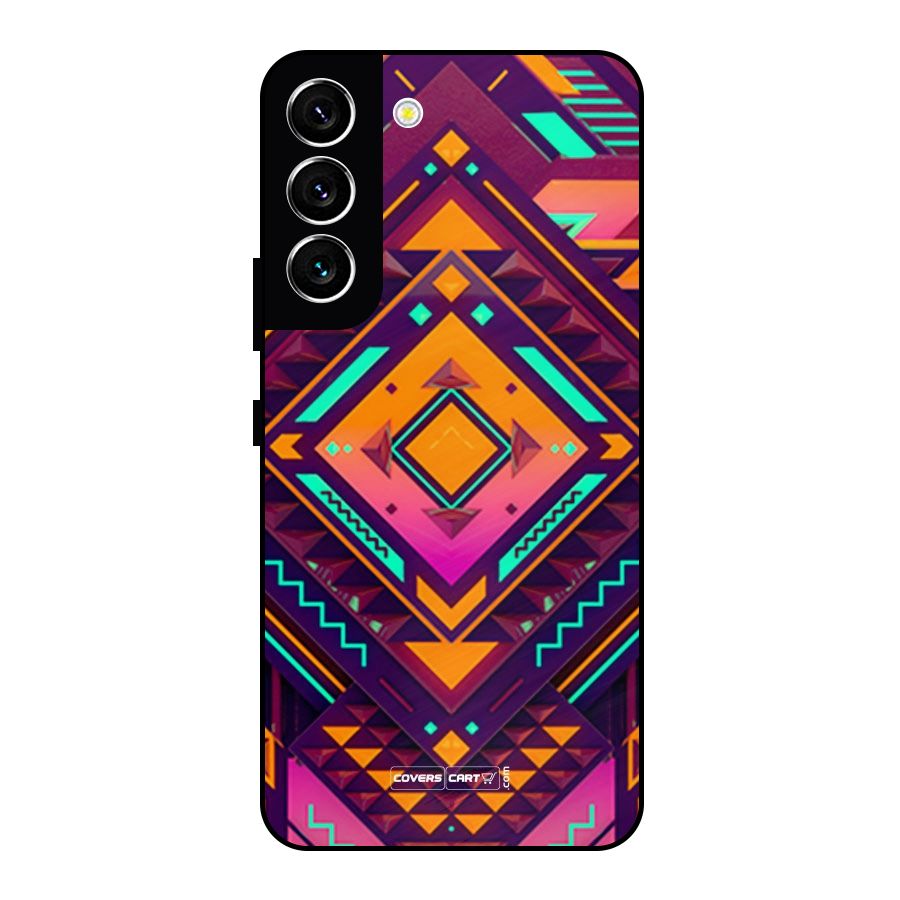 Creative Rhombus Metal Back Case for Galaxy S22 5G