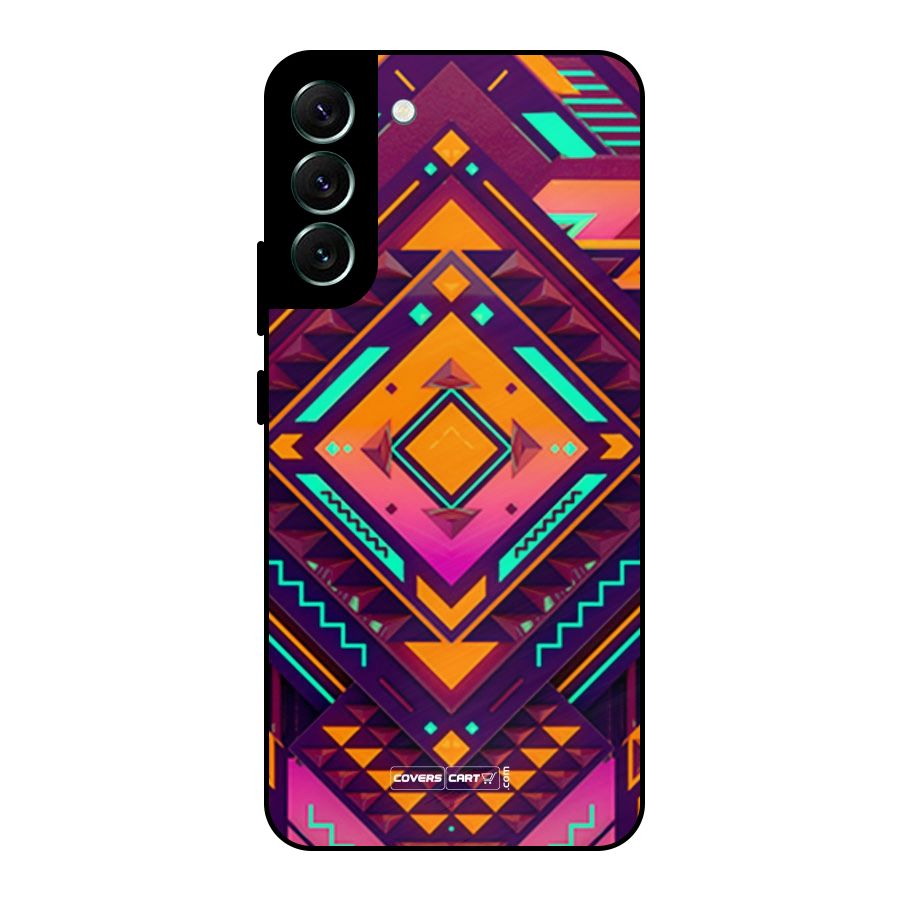 Creative Rhombus Metal Back Case for Galaxy S22 Plus 5G