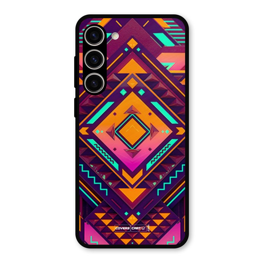 Creative Rhombus Metal Back Case for Galaxy S23 Plus