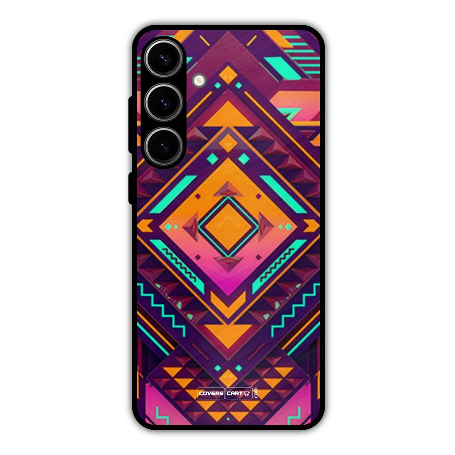 Creative Rhombus Metal Back Case for Galaxy S24 Plus