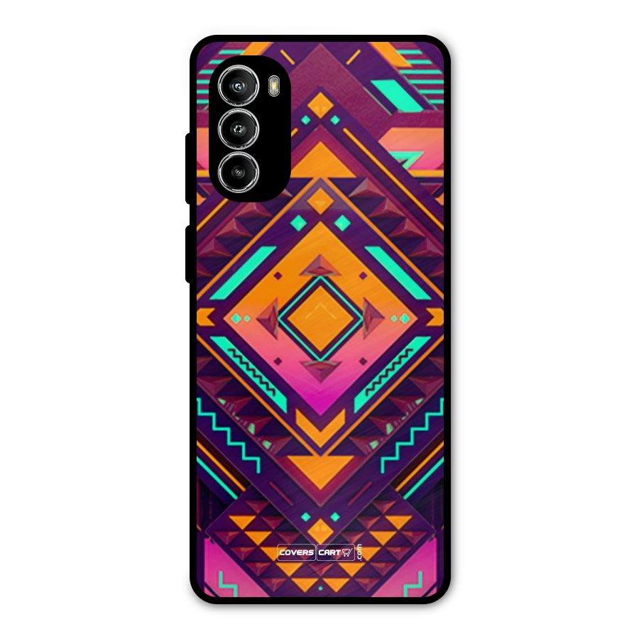Creative Rhombus Metal Back Case for Moto G82