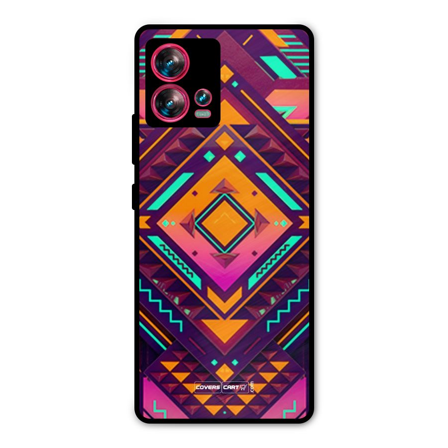 Creative Rhombus Metal Back Case for Motorola Edge 30 Fusion