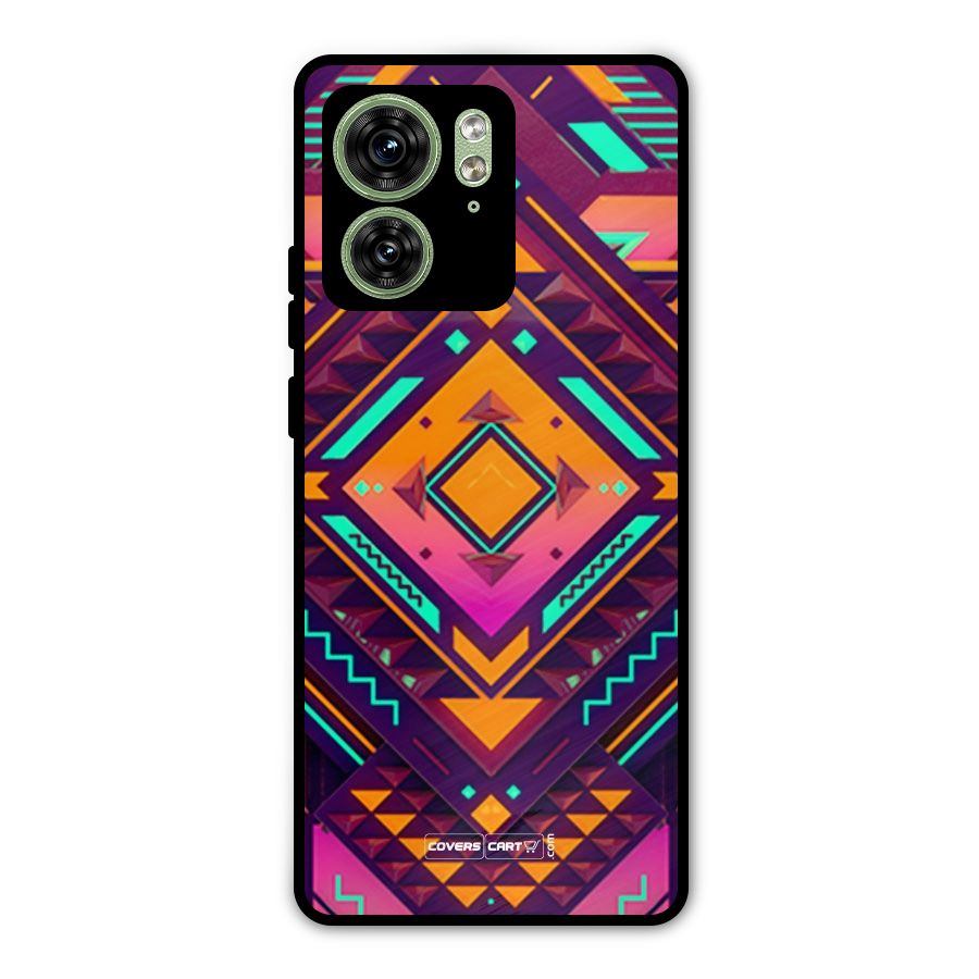 Creative Rhombus Metal Back Case for Motorola Edge 40 5G