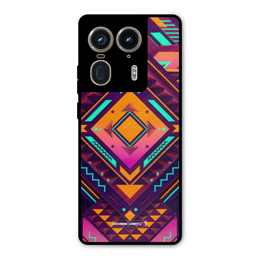 Creative Rhombus Metal Back Case for Motorola Edge 50 Ultra
