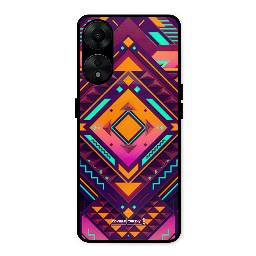 Creative Rhombus Metal Back Case for Oppo A78 5G