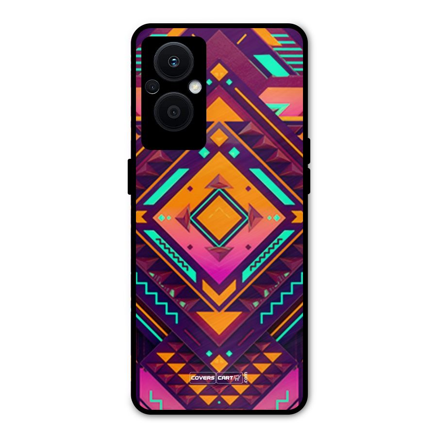 Creative Rhombus Metal Back Case for Oppo F21s Pro 5G