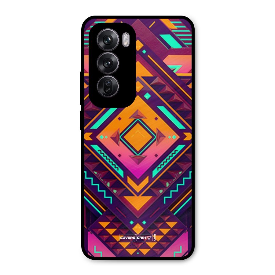 Creative Rhombus Metal Back Case for Oppo Reno12 Pro