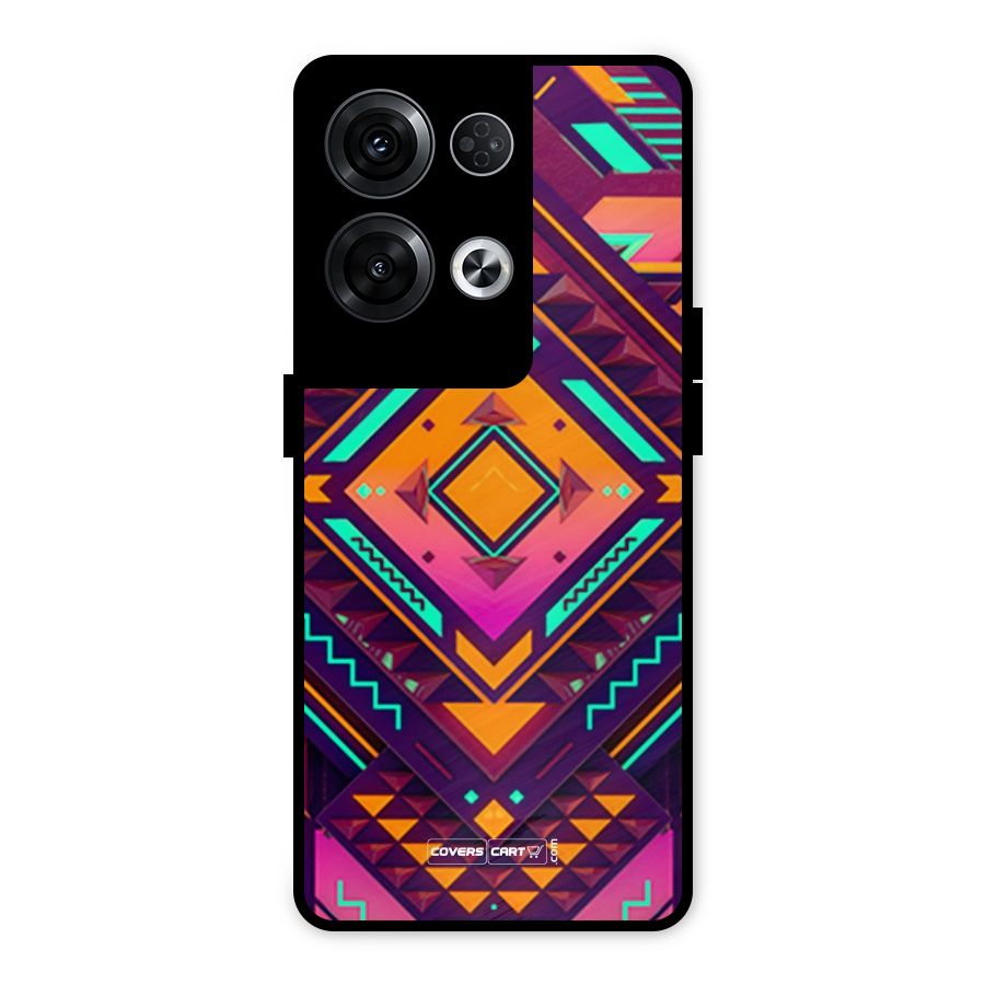 Creative Rhombus Metal Back Case for Oppo Reno8 Pro 5G