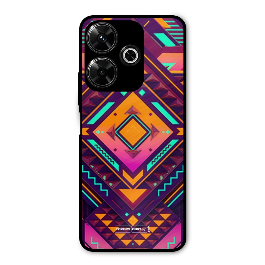 Creative Rhombus Metal Back Case for Poco M6 Plus