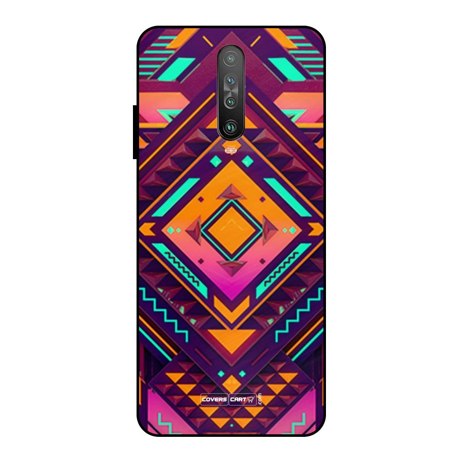 Creative Rhombus Metal Back Case for Poco X2