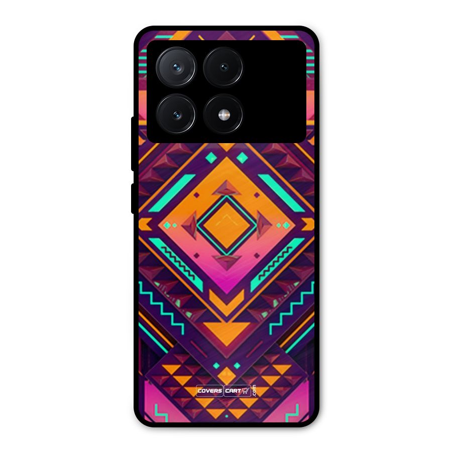 Creative Rhombus Metal Back Case for Poco X6 Pro
