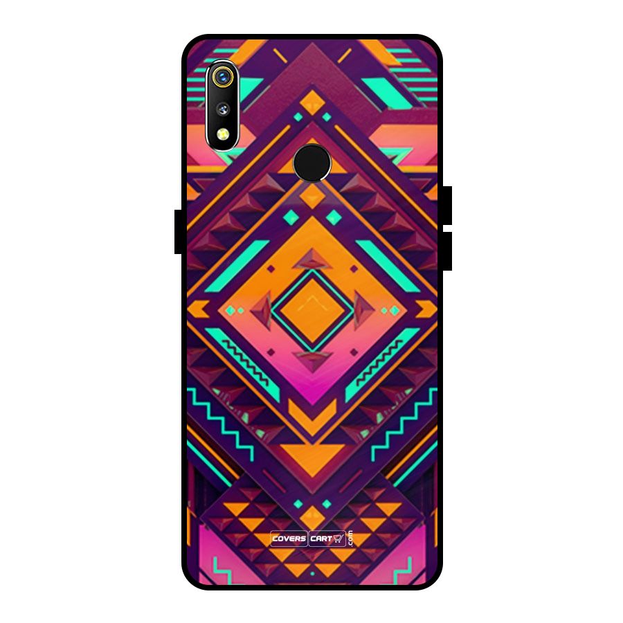 Creative Rhombus Metal Back Case for Realme 3i