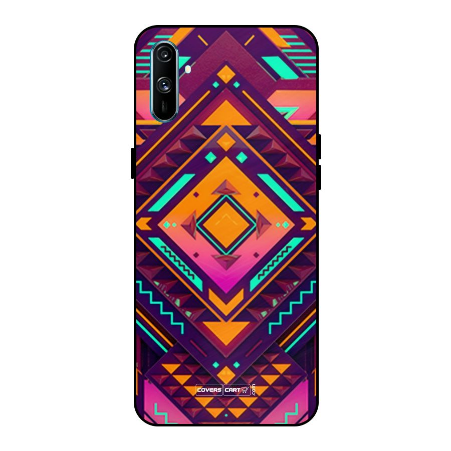 Creative Rhombus Metal Back Case for Realme C3