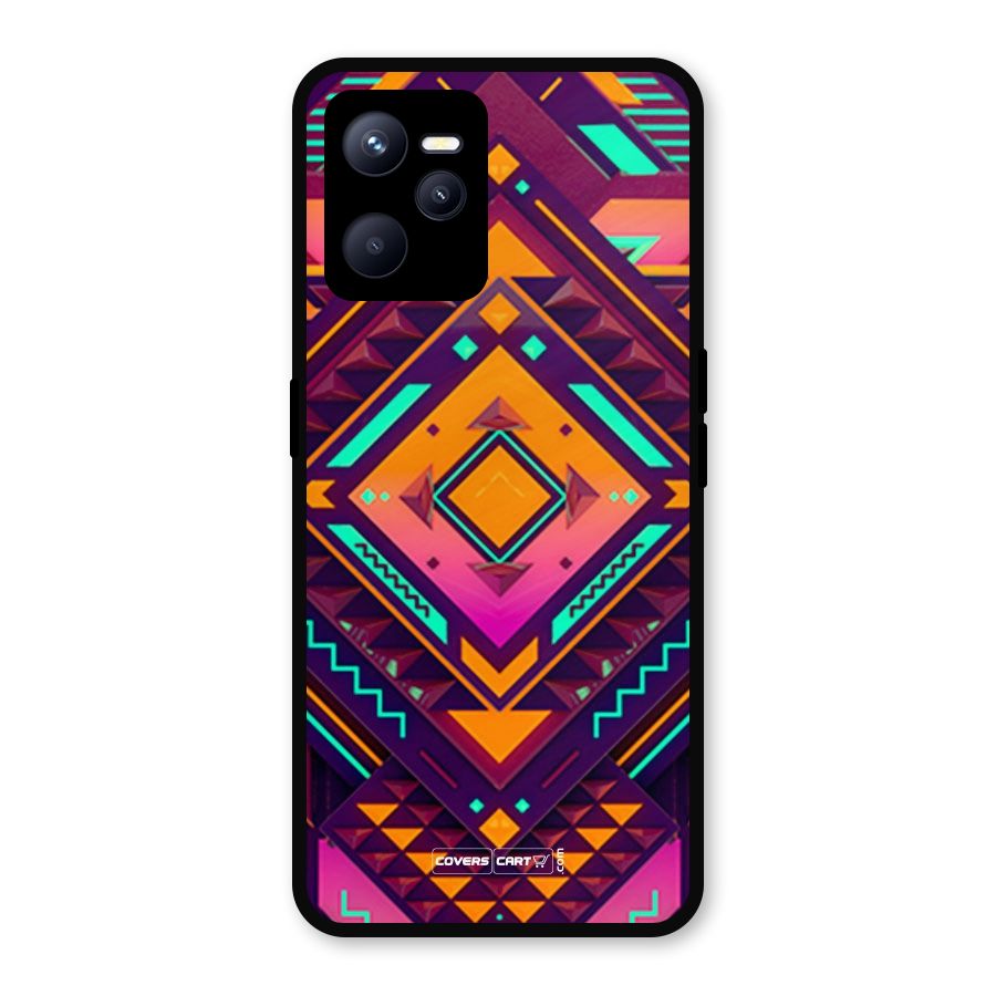 Creative Rhombus Metal Back Case for Realme C35