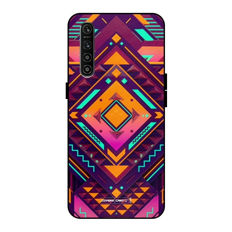 Creative Rhombus Metal Back Case for Realme XT