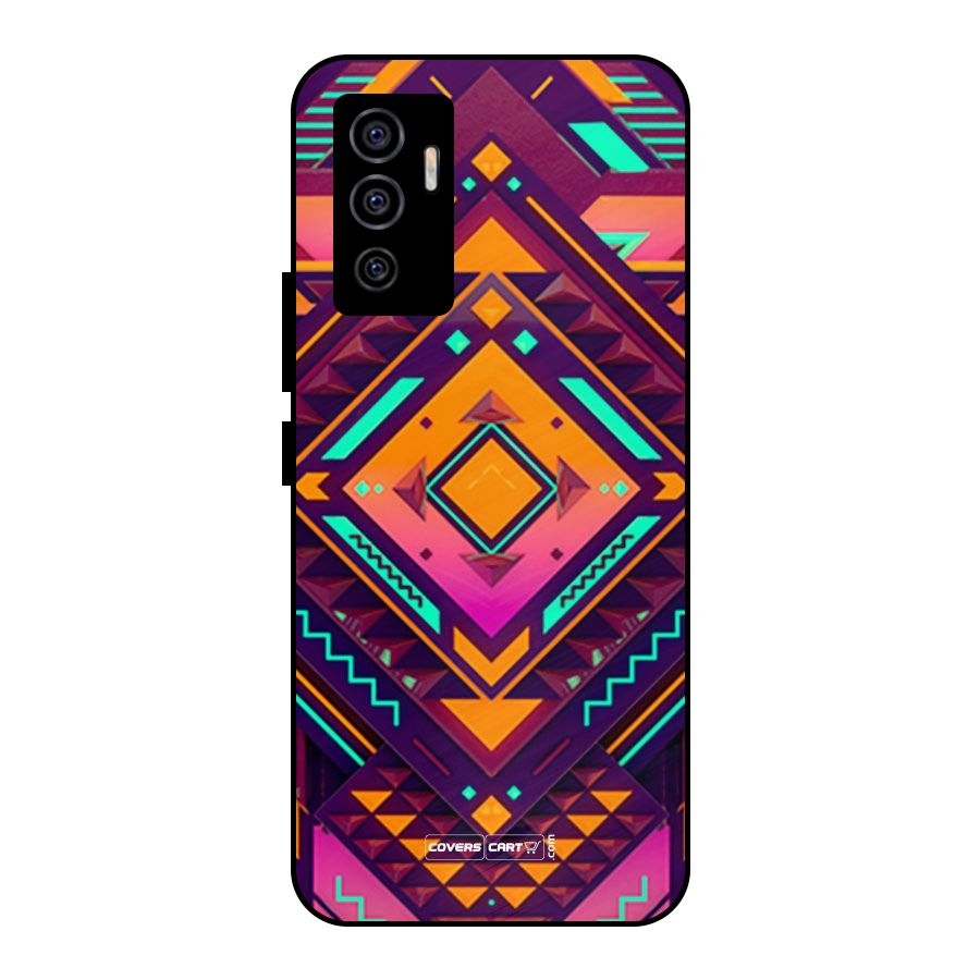 Creative Rhombus Metal Back Case for Vivo V23e