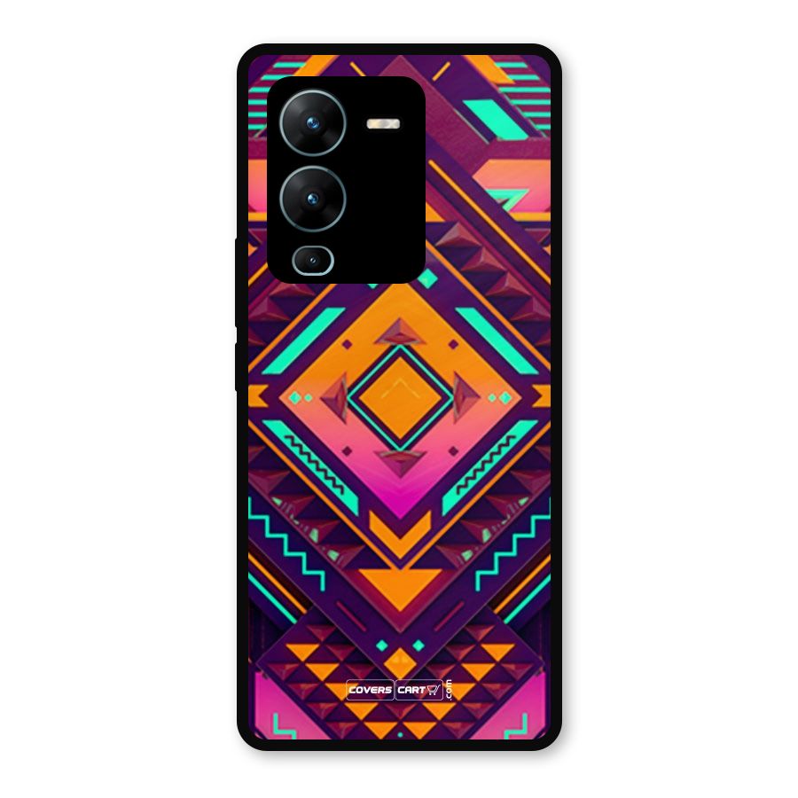 Creative Rhombus Metal Back Case for Vivo V25 Pro