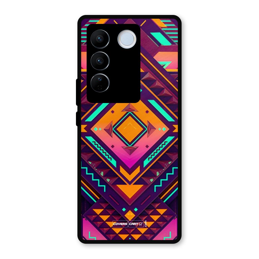 Creative Rhombus Metal Back Case for Vivo V27 Pro