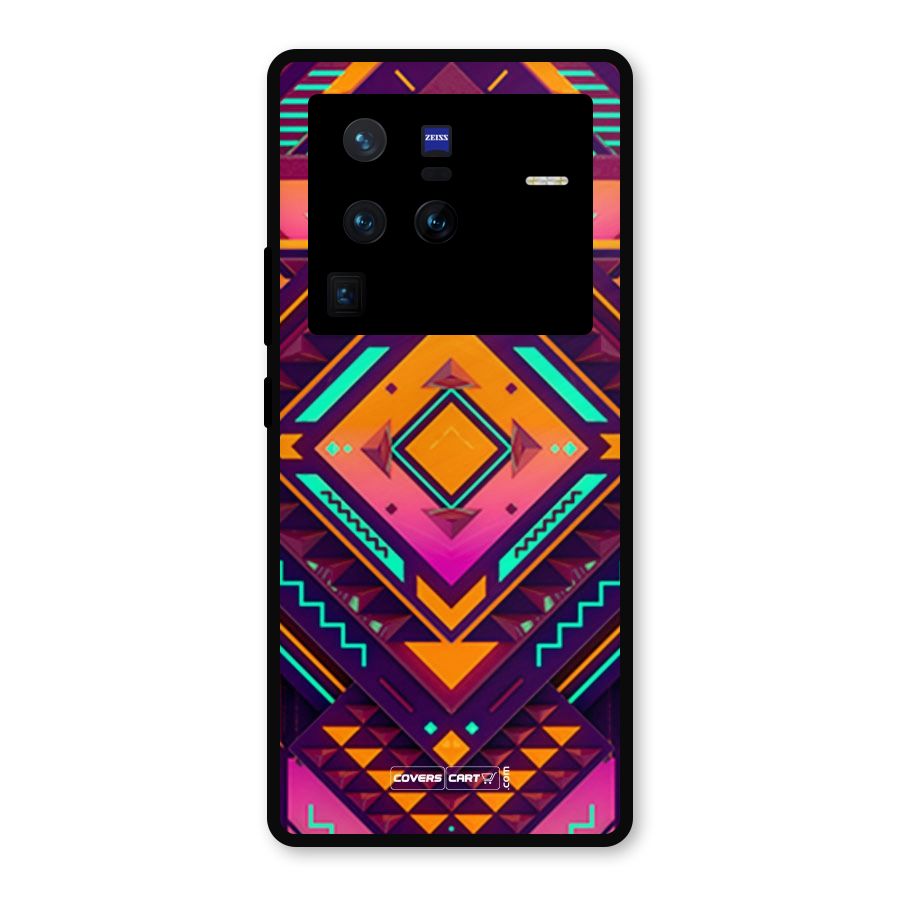 Creative Rhombus Metal Back Case for Vivo X80 Pro
