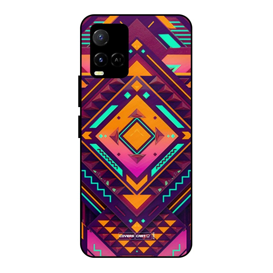 Creative Rhombus Metal Back Case for Vivo Y21T