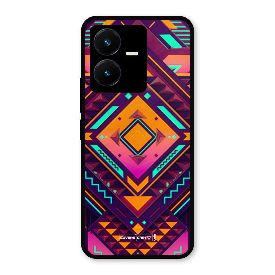 Creative Rhombus Metal Back Case for Vivo Y22