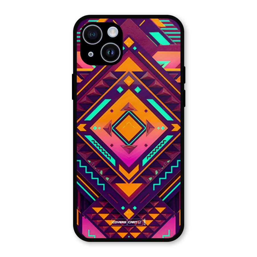 Creative Rhombus Metal Back Case for iPhone 14