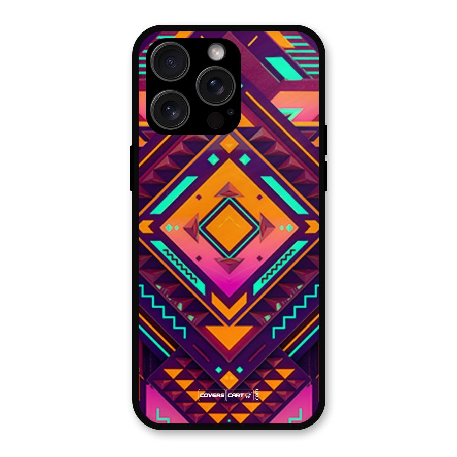 Creative Rhombus Metal Back Case for iPhone 15 Pro Max