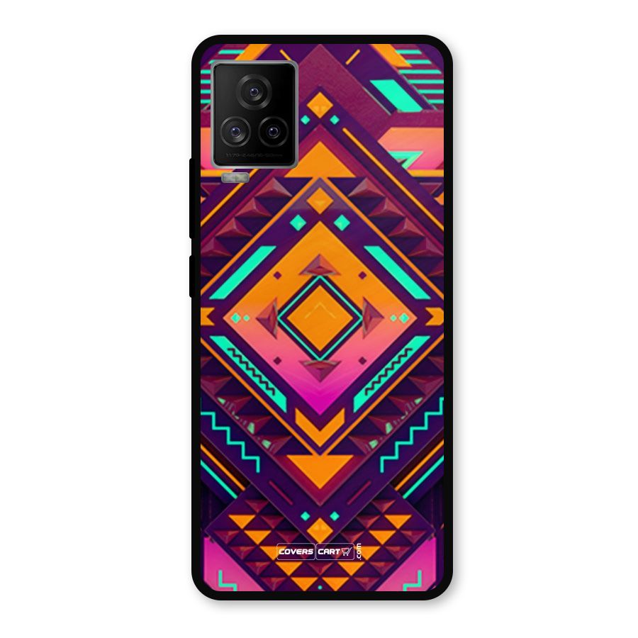 Creative Rhombus Metal Back Case for iQOO 7 Legend 5G