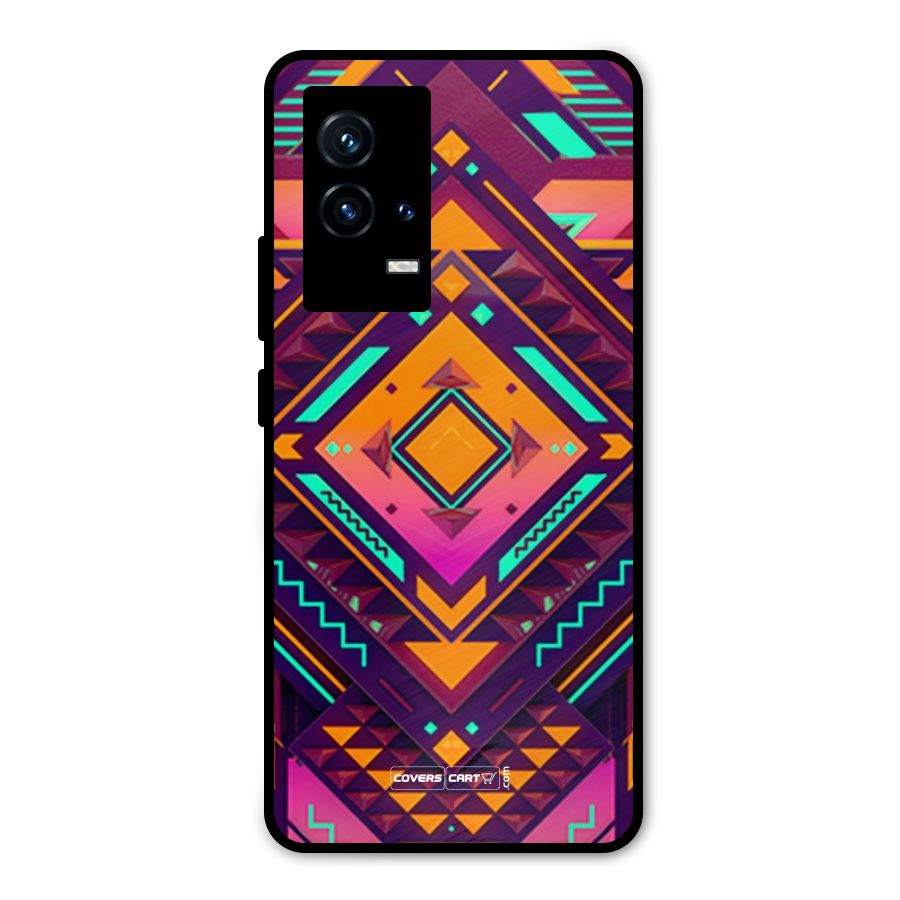 Creative Rhombus Metal Back Case for iQOO 9 5G