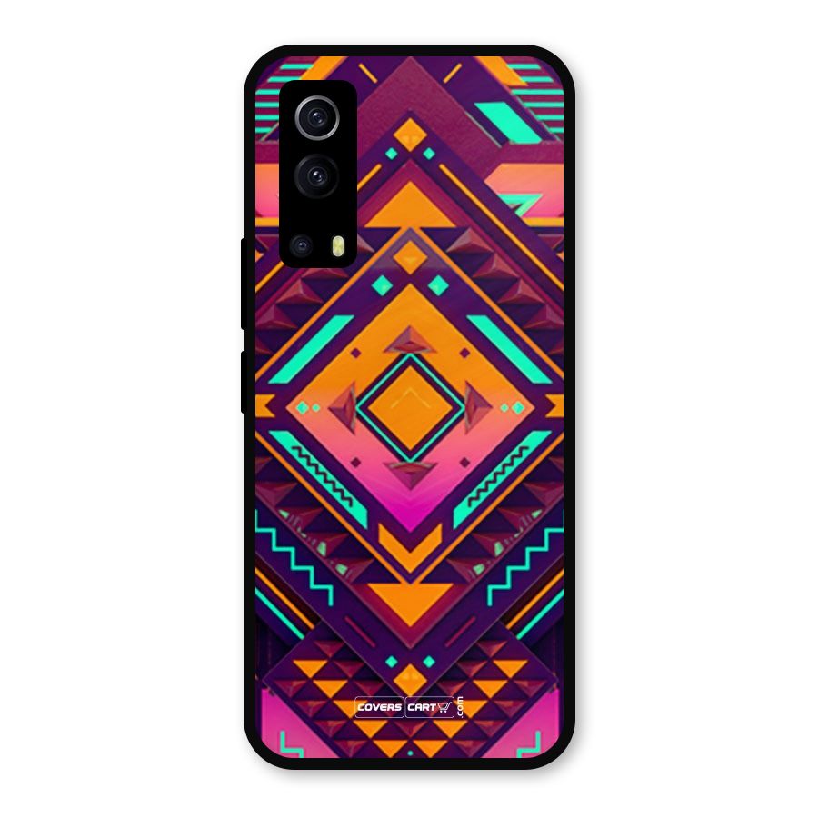 Creative Rhombus Metal Back Case for iQOO Z3