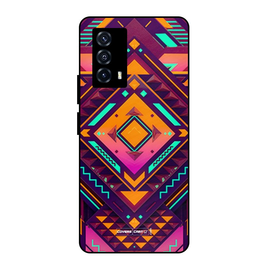 Creative Rhombus Metal Back Case for iQOO Z5