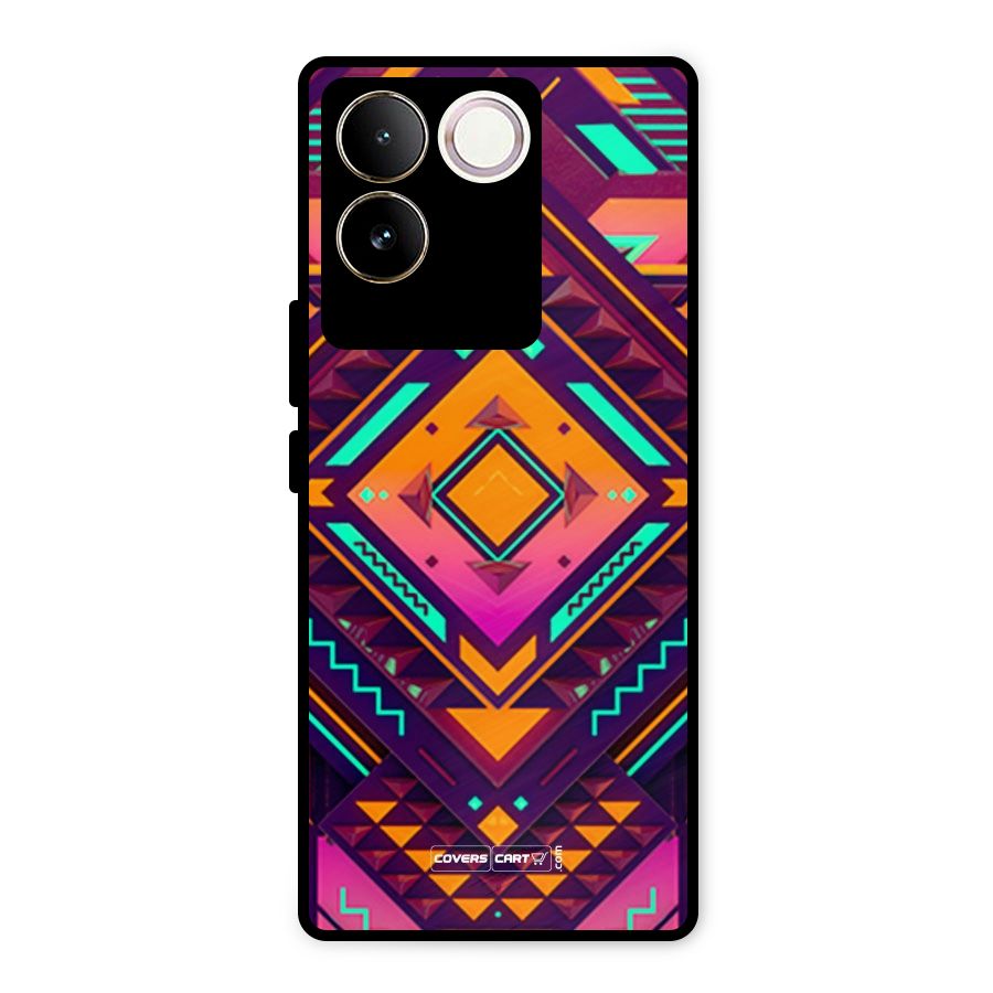 Creative Rhombus Metal Back Case for iQOO Z7 Pro