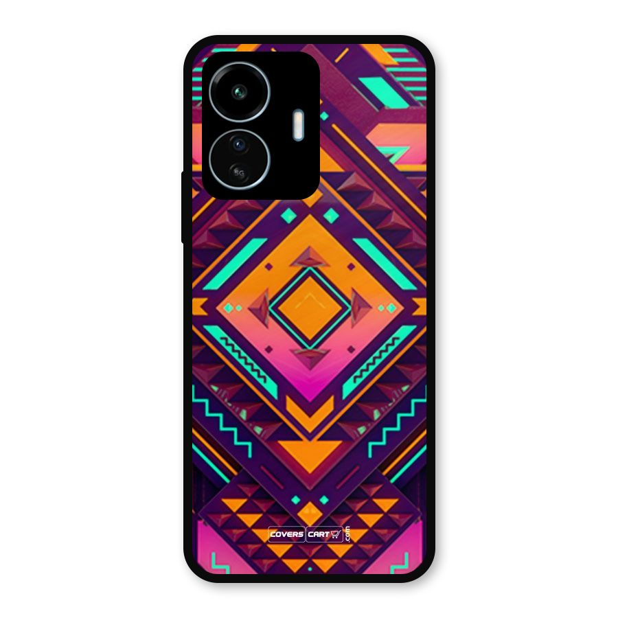 Creative Rhombus Metal Back Case for vivo iQOO Z6 Lite 5G