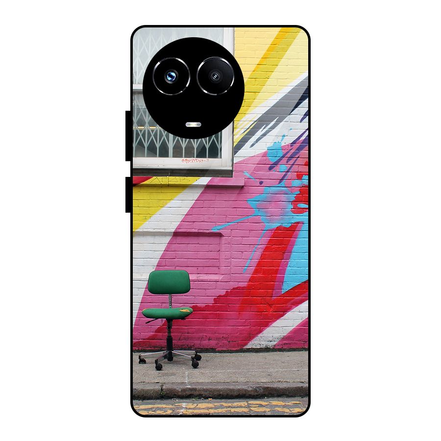 Creative Wall Art Glass Back Case for Realme 11X