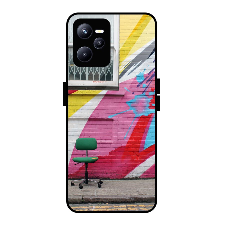 Creative Wall Art Glass Back Case for Realme C35